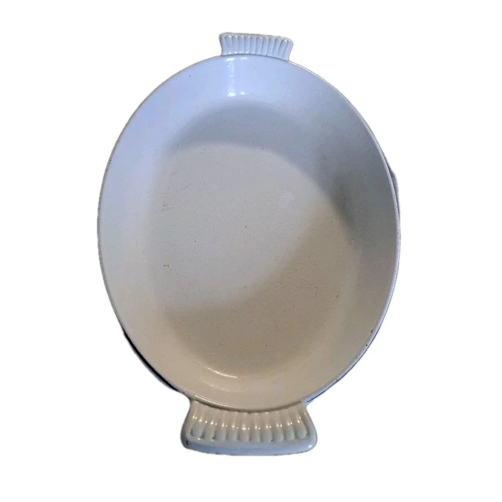Vtg 50s DRU Holland No. 36 Delft Blue Enamel Cast Iron‎ Oval Casserole 16 X 10